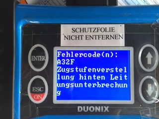 Fehlermeldung Bike Scan