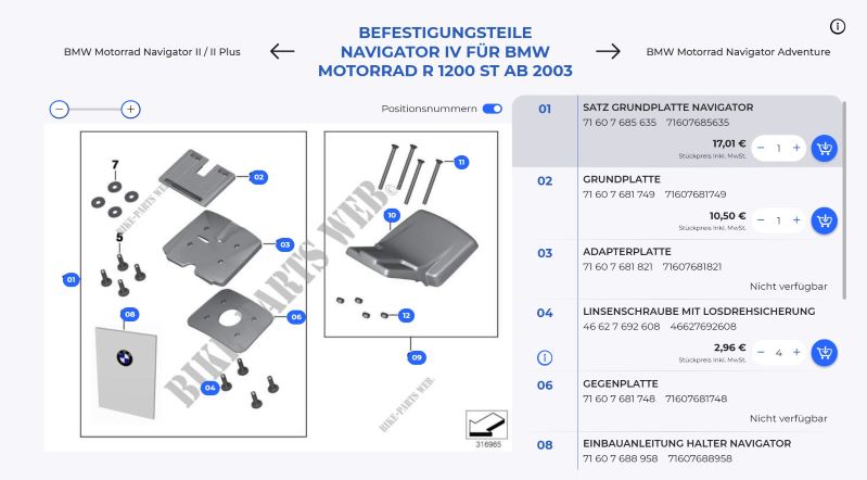 Befestigung Navi 4/5/6